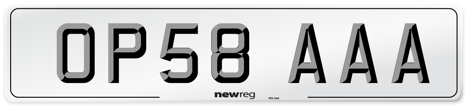 OP58 AAA Number Plate from New Reg